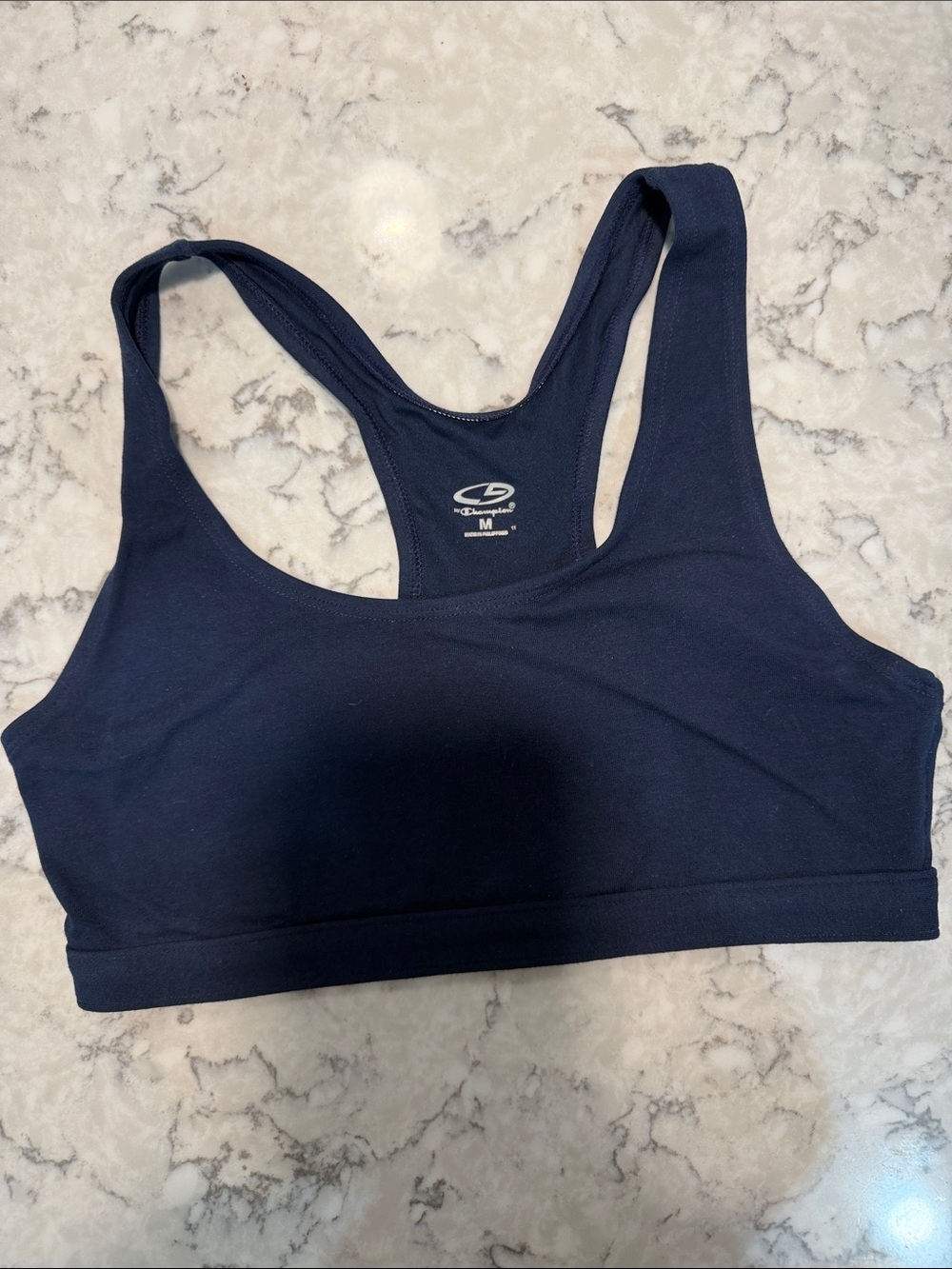 Champion Navy Racerback Sports Bra/Size Medium